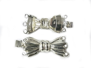 925 Sterling Silver 14x30mm 3 To 5 Row Clasp [y805m]