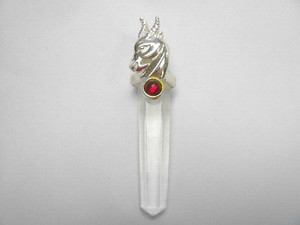 925 Sterling Silver 45mm Crystal Healing Crystal Point Pendant [y739-a4]