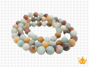 6mm Matte Gold Black Amazonite Round Beads 15.5" natural [6r36m]