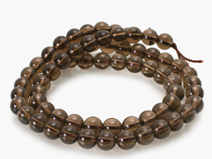6mm Smoky Crystal Round Beads 15.5" natural [6r4]