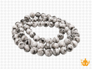6mm Zebra Agate Round Beads 15.5" natural [6r43a]