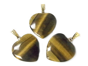 25mm Tiger Eye Heart Pendant [y202a]