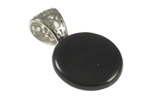 16mm Black Onyx Round Cabochon Pendant [y724ep]