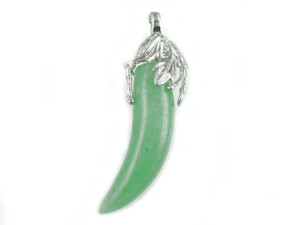 15x40mm Green Aventurine Teeth Pendant [y850d]