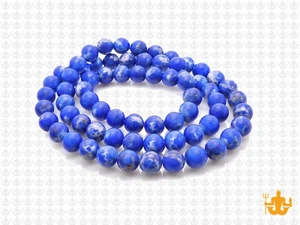 6mm Matte Lapis Sea Sediment Round Beads 15.5" dyed [6r55lm]