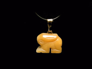 22mm (12mm Thick) Golden Jade Rabbit Pendant [y505a]