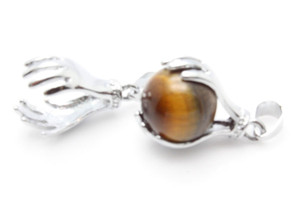 25mm Lucky Hand Pendant With 12mm Tiger Eye Ball [y848-d2]