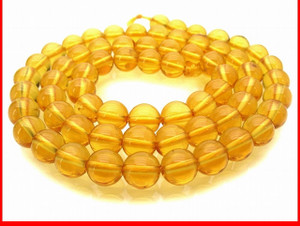 6mm Citrine Crystal Round Beads 15.5" natural [6r7]