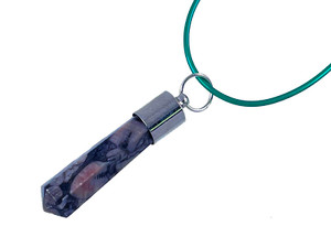 8x35mm Fossil Jasper Hexagon Healing Crystal Pendant [y756ap]