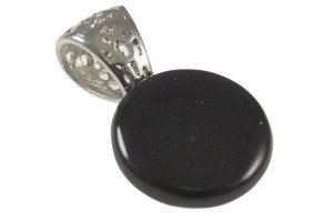 18mm Black Onyx Round Cabochon 5pcs. 2.5mm thick [y725c]