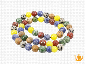 6mm Mix Stone Round Beads 15.5" dyed [6x1]