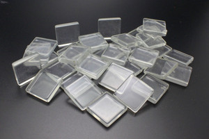 16x16mm Crystal Square Piece (About 3.5mm thick) 2pcs. [y597b]