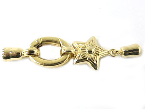 14K Gold Plated 40mm 1-3 Row Clasp [y320a]