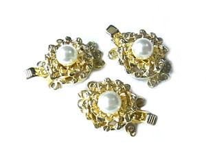 14K Gold Plated 20mm 3-4 Row Clasp [y111g]