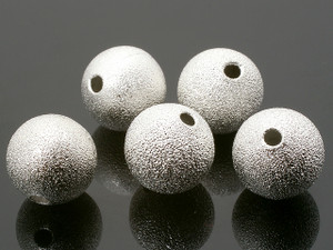 12mm Brass Silver Dust Round Bead 25 pcs. [y684a]
