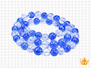 6mm Dark & Light Blue Quartz Round Beads 15.5" synthetic [6x27]