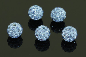 8mm Disco Pave Sapphire Crystal Beads 5pcs. [y405g]