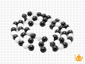 6mm Black White Obsidain Round Beads 15.5" dyed [6x9]