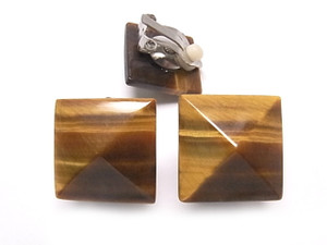 18mm Tiger Eye Post Earring [y112j]