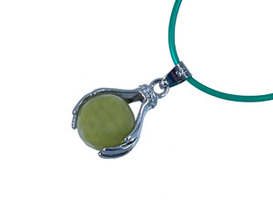 25mm Lucky Hand Pendant With 12mm Nephrite Jade Ball [y848-a18]