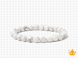 6mm White HoTwlite Elastic Bracelet 7.5" natural [b2b9]