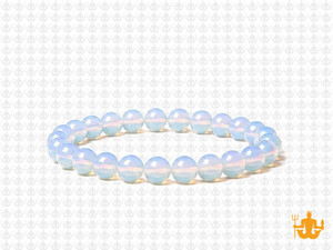 6mm Moonstone Opalite Elastic Bracelet 7.5" synthetic [b2a43]