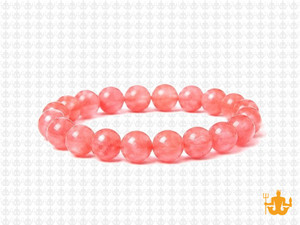 6mm Cherry Quartz Elastic Bracelet 7.5" synthetic [b2a41]
