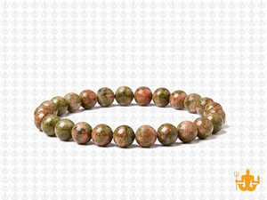 6mm Unakite Elastic Bracelet 7.5" natural [b2b21]