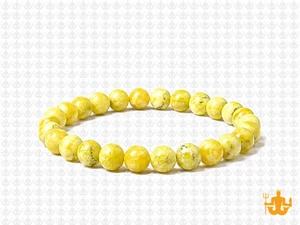 6mm Yellow Serpentine Elastic Bracelet 7.5" natural [b2b33]
