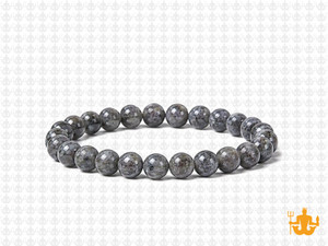 6mm Black Labradorite Elastic Bracelet 7.5" natural [b2d40]
