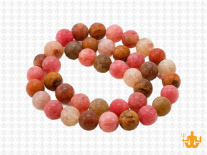 8mm Matte Fire Cherry Quartz Round Beads 15.5" synthetic [8a46m]