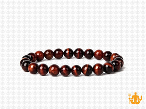 6mm Red Tiger Eye Elastic Bracelet 7.5" heated [b2g3r]