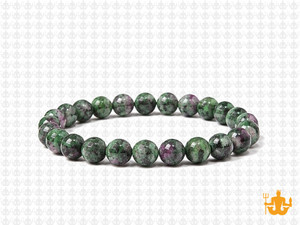 6mm China Ruby Zoisite Elastic Bracelet 7.5" dyed [b2r1]