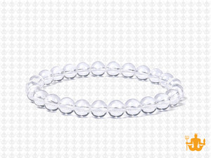 6mm Rock Crystal Elastic Bracelet 7.5" natural [b2r5]
