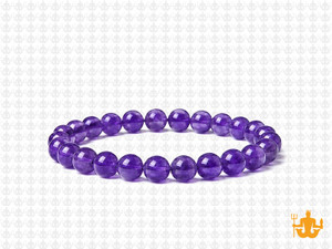 6mm Amethyst Crystal Elastic Bracelet 7.5" natural [b2r6]