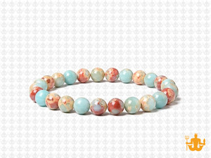 6mm Red Brown Amazonite Elastic Bracelet 7.5" natural [b2r42]