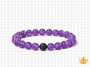 6mm Amethyst Elastic Bracelet 7.5" natural [b2m1k]