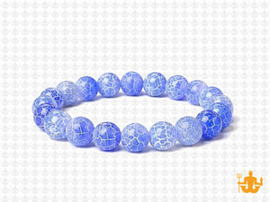 6mm Blue Spider Agate Elastic Bracelet 7.5" dyed [b2f31b]
