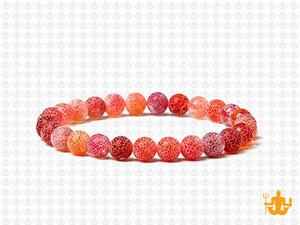 6mm Red Spider Agate Elastic Bracelet 7.5" heated [b2f31r]