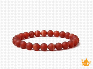 6mm Matte Red Agate Elastic Bracelet 7.5" heated [b2f10m]