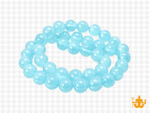 8mm Aqua Quartz Round Beads 15.5" synthetic [8a70]
