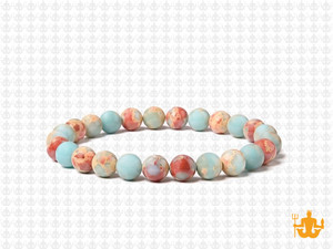 6mm Matte Red Brown Amazonite Elastic Bracelet 7.5" natural [b2r42m]