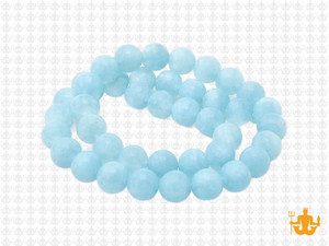 8mm Matte Aqua Quartz Round Beads 15.5" synthetic [8a70m]