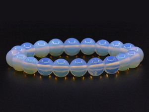 8mm Moonstone Opalite Elastic Bracelet 7.5" synthetic [b3a43]