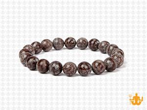 8mm Brown Snowflake Elastic Bracelet 7.5" natural [b3b4]