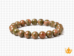 8mm Unakite Elastic Bracelet 7.5" natural [b3b21]