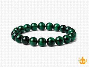 8mm Green Tiger Eye Elastic Bracelet 7.5" dyed [b3g3g]