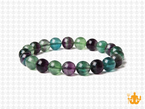 8mm Rainbow Fluorite Elastic Bracelet 7.5" natural [b3r8]