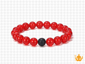 8mm Red Agate Elastic Bracelet 7.5" heated [b3f10k]