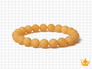 8mm Matte Yellow Chalcedony Elastic Bracelet 7.5" dyed [b3b92m]